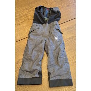 Snowpants, Kids Ski Pants, Gray Mini Expedition by Spyder, Toddler size 4 unisex